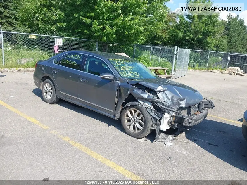 2017 Volkswagen Passat S VIN: 1VWAT7A34HC002080 Lot: 12646935