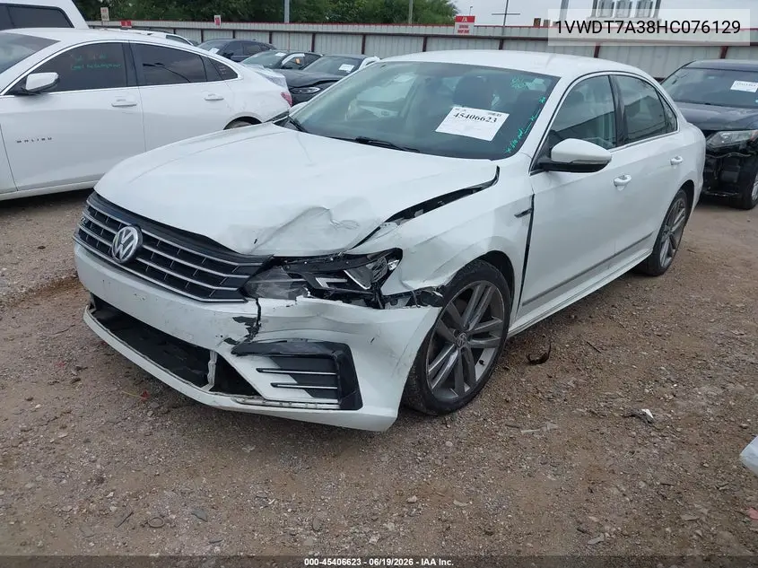 2017 Volkswagen Passat 1.8T R-Line VIN: 1VWDT7A38HC076129 Lot: 45406623