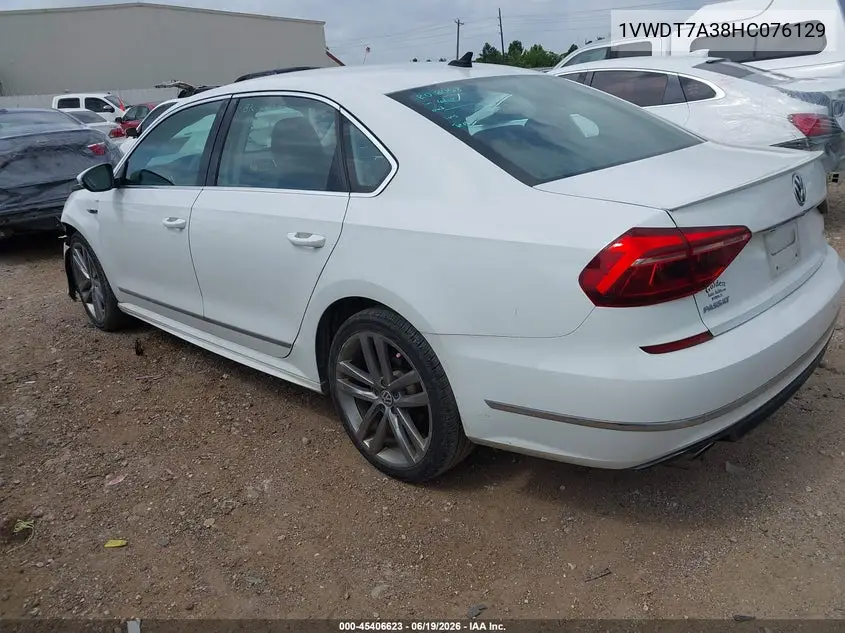 2017 Volkswagen Passat 1.8T R-Line VIN: 1VWDT7A38HC076129 Lot: 45406623