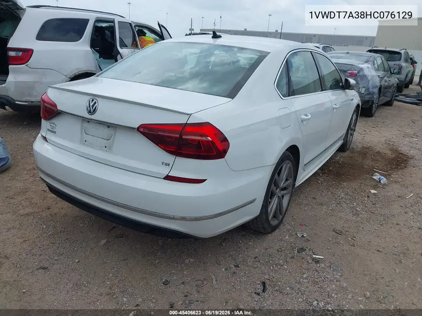 2017 Volkswagen Passat 1.8T R-Line VIN: 1VWDT7A38HC076129 Lot: 45406623