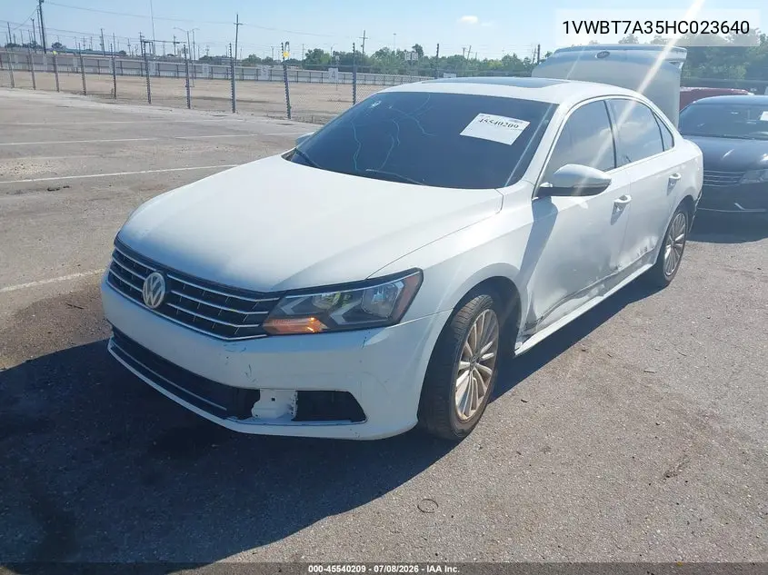 2017 Volkswagen Passat 1.8T Se VIN: 1VWBT7A35HC023640 Lot: 45540209