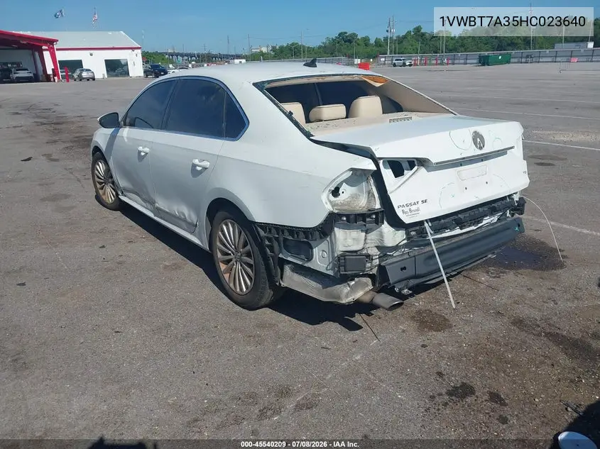 2017 Volkswagen Passat 1.8T Se VIN: 1VWBT7A35HC023640 Lot: 45540209