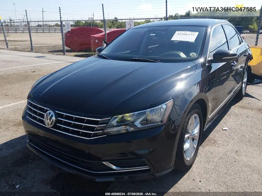 2017 Volkswagen Passat 1.8T S VIN: 1VWAT7A36HC047585 Lot: 45566234