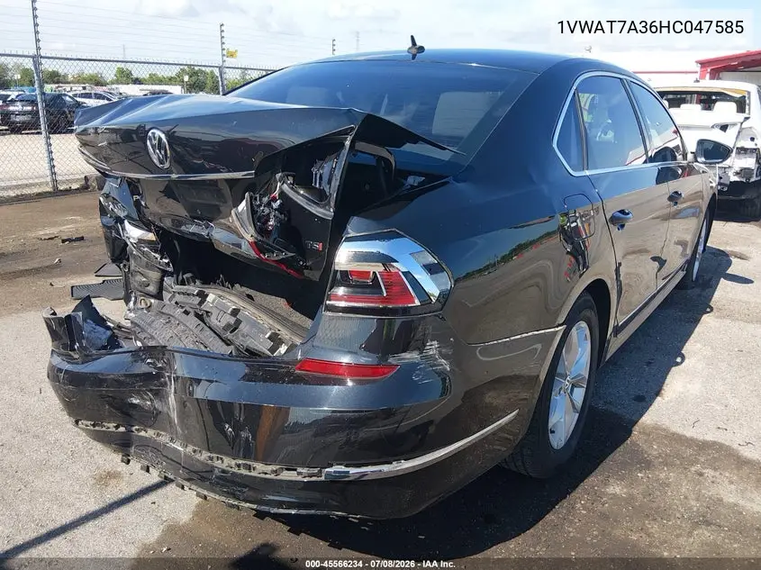 2017 Volkswagen Passat 1.8T S VIN: 1VWAT7A36HC047585 Lot: 45566234
