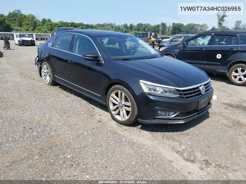 2017 Volkswagen Passat 1.8T Se VIN: 1VWGT7A34HC026955 Lot: 45605524