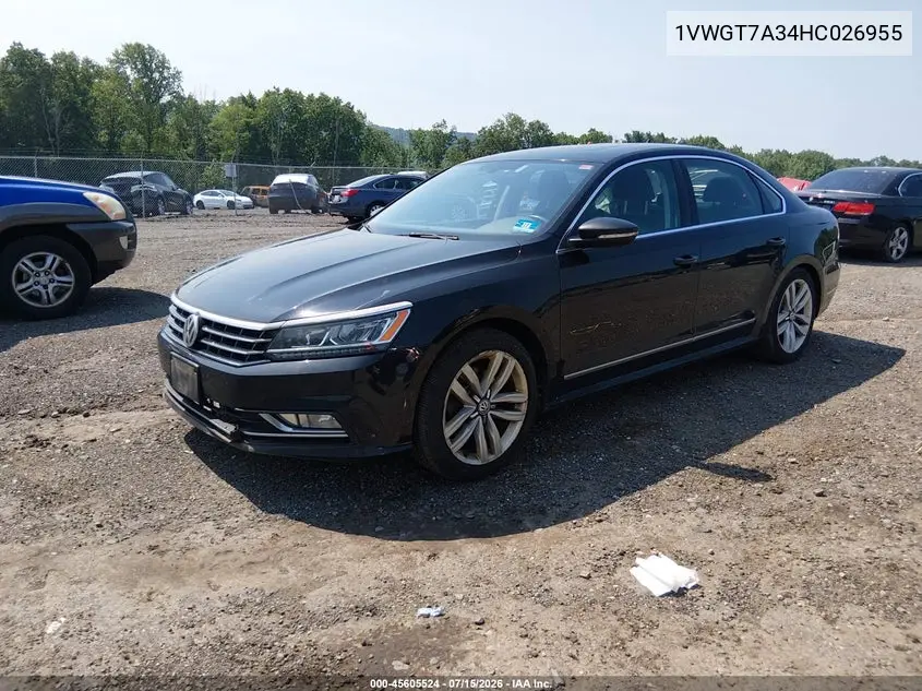 2017 Volkswagen Passat 1.8T Se VIN: 1VWGT7A34HC026955 Lot: 45605524
