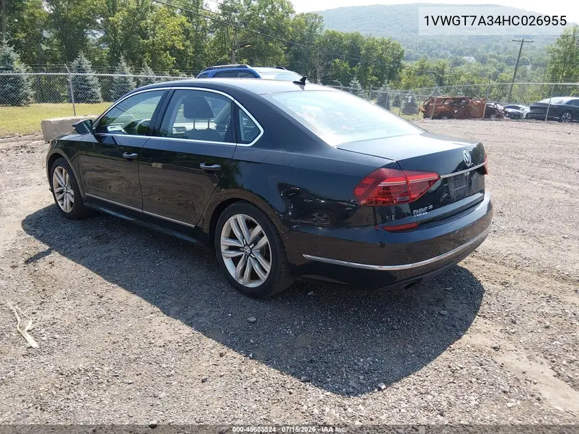 2017 Volkswagen Passat 1.8T Se VIN: 1VWGT7A34HC026955 Lot: 45605524