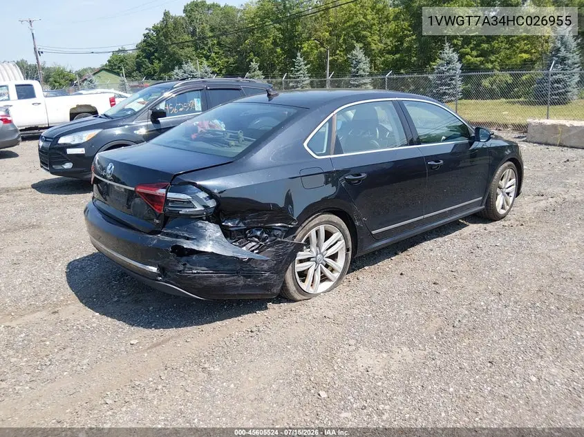 2017 Volkswagen Passat 1.8T Se VIN: 1VWGT7A34HC026955 Lot: 45605524