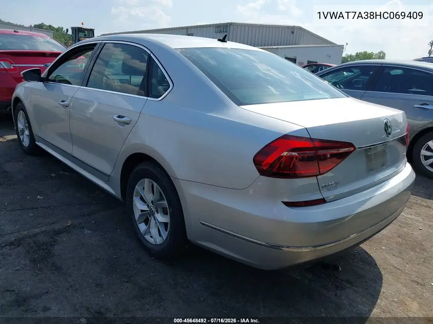 2017 Volkswagen Passat 1.8T S VIN: 1VWAT7A38HC069409 Lot: 45648492