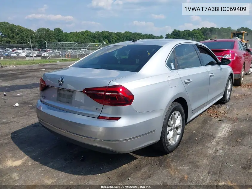 2017 Volkswagen Passat 1.8T S VIN: 1VWAT7A38HC069409 Lot: 45648492