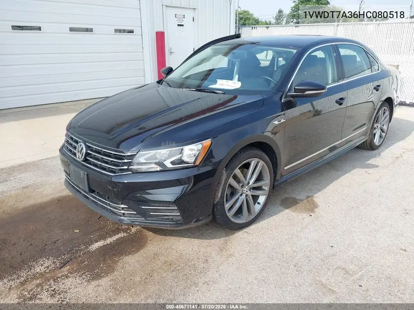 2017 Volkswagen Passat 1.8T R-Line VIN: 1VWDT7A36HC080518 Lot: 45671141