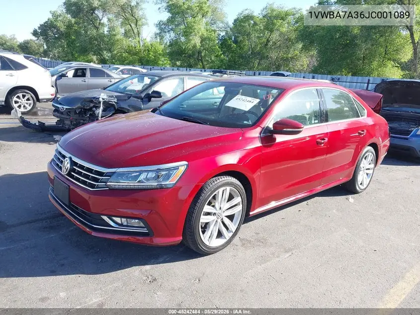 2018 Volkswagen Passat 2.0T Se VIN: 1VWBA7A36JC001089 Lot: 45242484