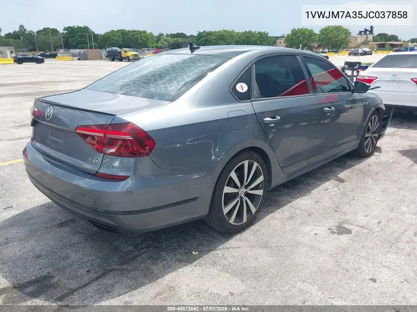 2018 Volkswagen Passat 3.6L V6 Gt VIN: 1VWJM7A35JC037858 Lot: 45572042
