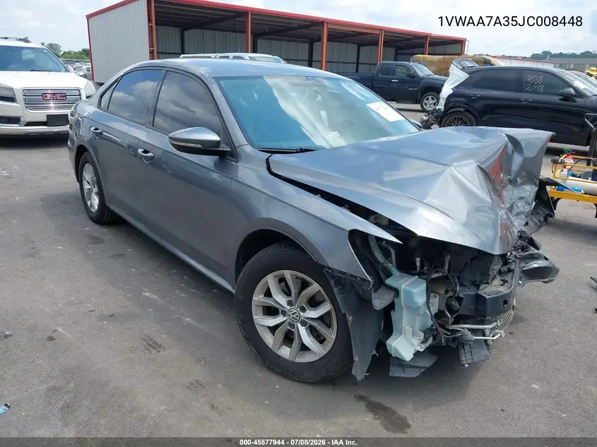 2018 Volkswagen Passat 2.0T R-Line/2.0T S VIN: 1VWAA7A35JC008448 Lot: 45577944