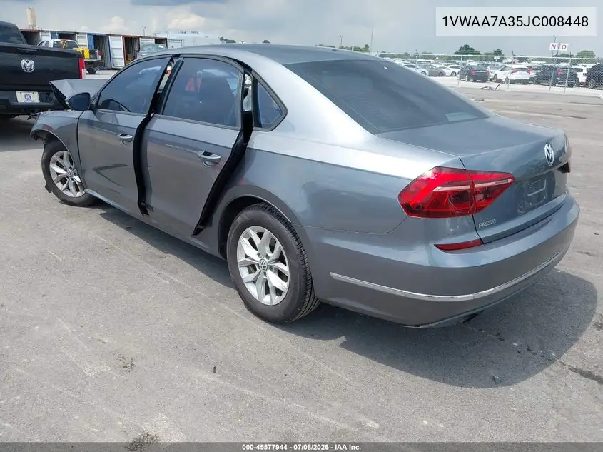 2018 Volkswagen Passat 2.0T R-Line/2.0T S VIN: 1VWAA7A35JC008448 Lot: 45577944