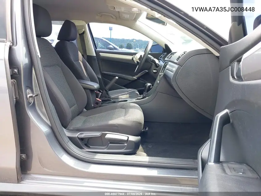 2018 Volkswagen Passat 2.0T R-Line/2.0T S VIN: 1VWAA7A35JC008448 Lot: 45577944