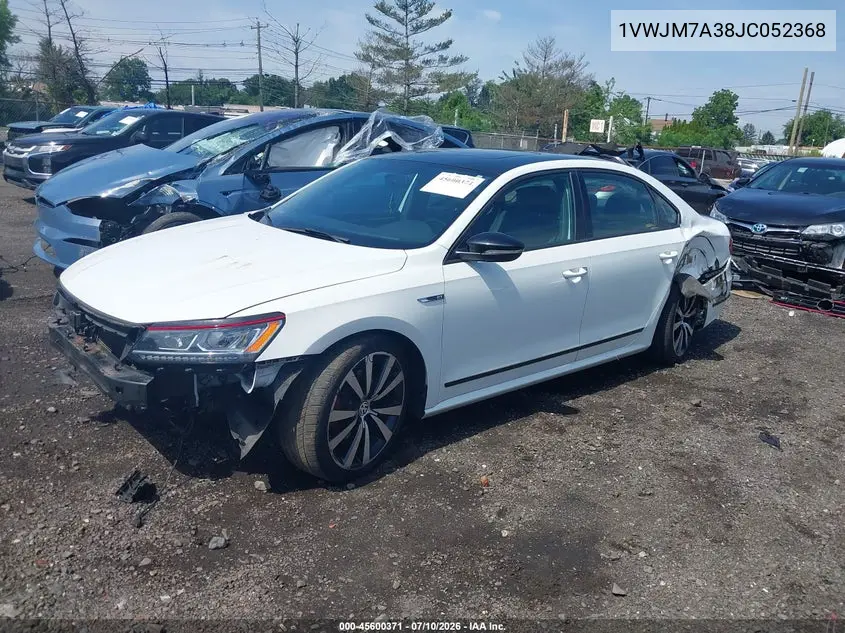 2018 Volkswagen Passat 3.6L V6 Gt VIN: 1VWJM7A38JC052368 Lot: 45600371