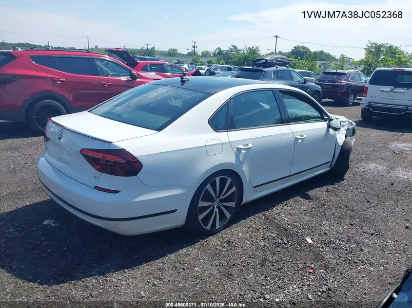 2018 Volkswagen Passat 3.6L V6 Gt VIN: 1VWJM7A38JC052368 Lot: 45600371