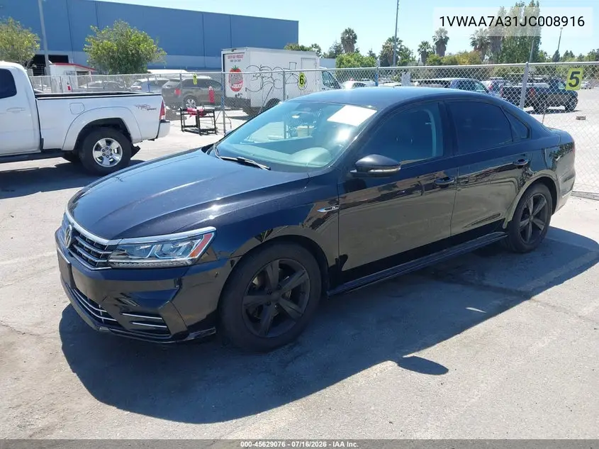 2018 Volkswagen Passat 2.0T R-Line/2.0T S VIN: 1VWAA7A31JC008916 Lot: 45629076