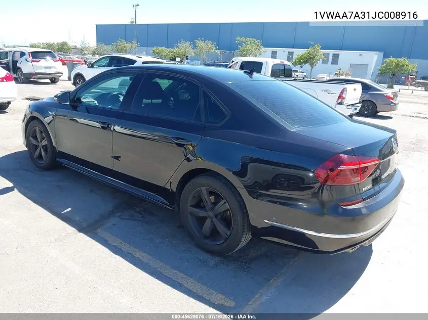 2018 Volkswagen Passat 2.0T R-Line/2.0T S VIN: 1VWAA7A31JC008916 Lot: 45629076