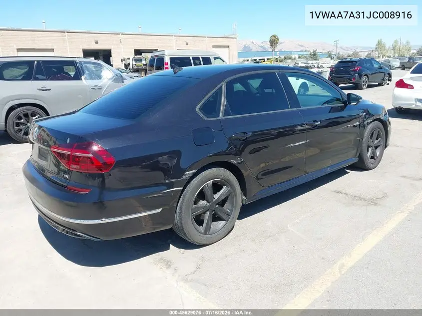 2018 Volkswagen Passat 2.0T R-Line/2.0T S VIN: 1VWAA7A31JC008916 Lot: 45629076