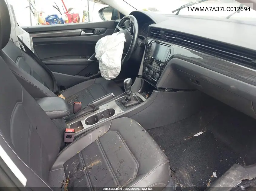 2020 Volkswagen Passat 2.0T R-Line VIN: 1VWMA7A37LC012694 Lot: 45454569