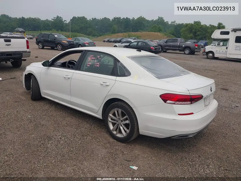 2020 Volkswagen Passat 2.0T S VIN: 1VWAA7A30LC023913 Lot: 45593915