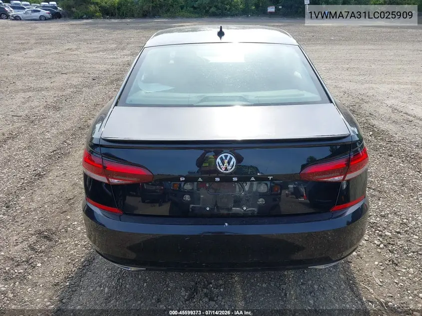 2020 Volkswagen Passat 2.0T R-Line VIN: 1VWMA7A31LC025909 Lot: 45599373