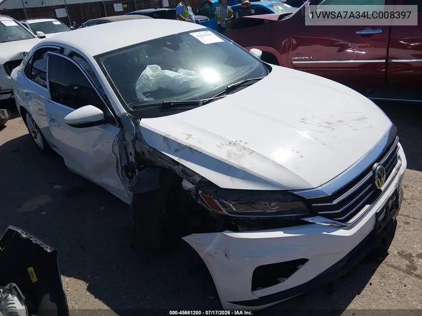 2020 Volkswagen Passat 2.0T Se VIN: 1VWSA7A34LC008397 Lot: 45661200