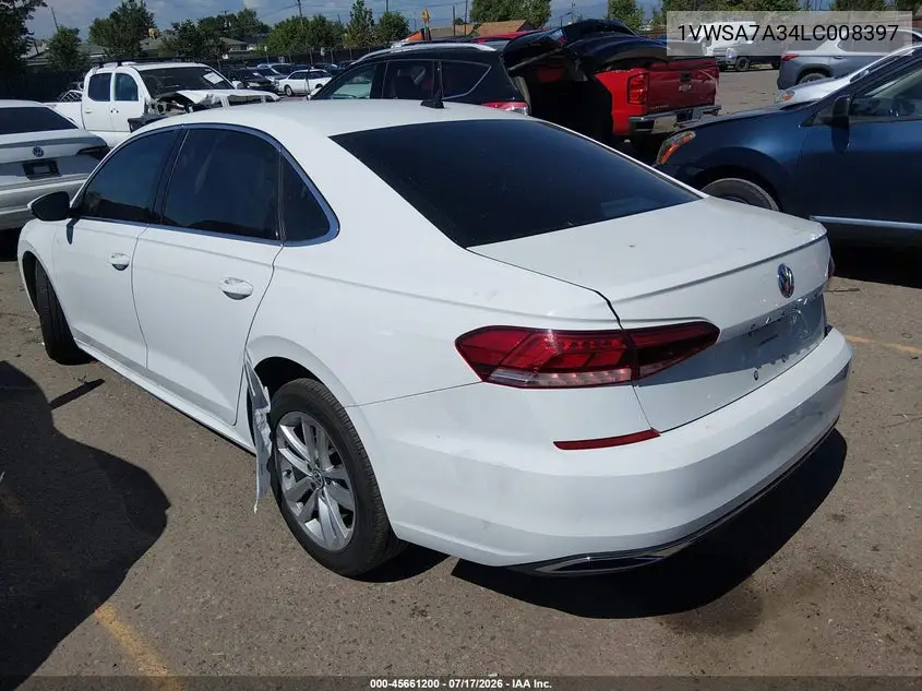 2020 Volkswagen Passat 2.0T Se VIN: 1VWSA7A34LC008397 Lot: 45661200