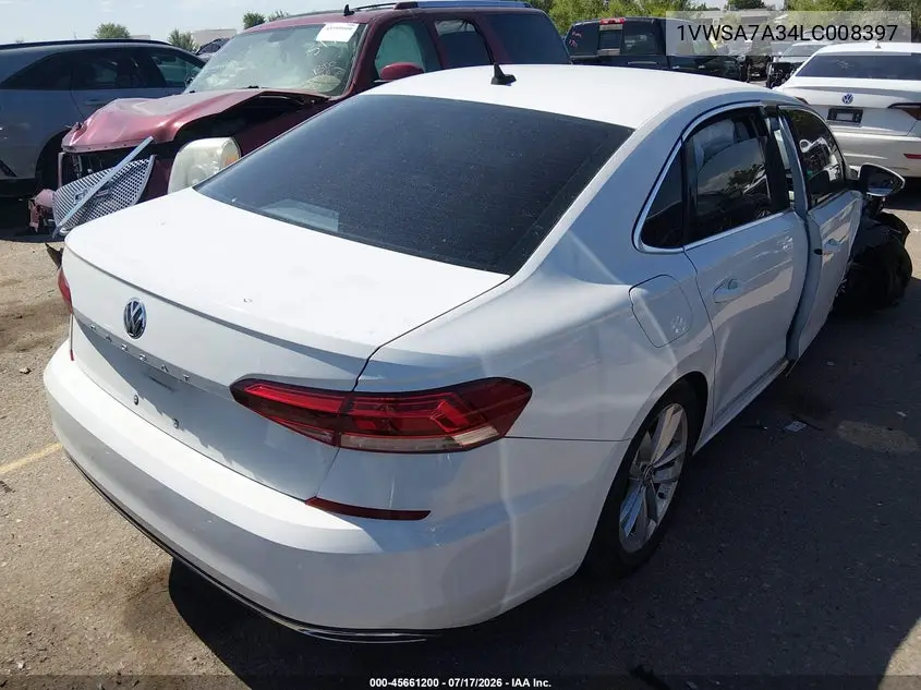 2020 Volkswagen Passat 2.0T Se VIN: 1VWSA7A34LC008397 Lot: 45661200