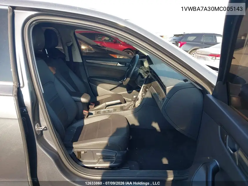 2021 Volkswagen Passat VIN: 1VWBA7A30MC005143 Lot: 12633860