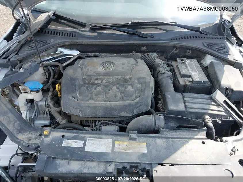 2021 Volkswagen Passat Highline VIN: 1VWBA7A38MC003060 Lot: 30093825
