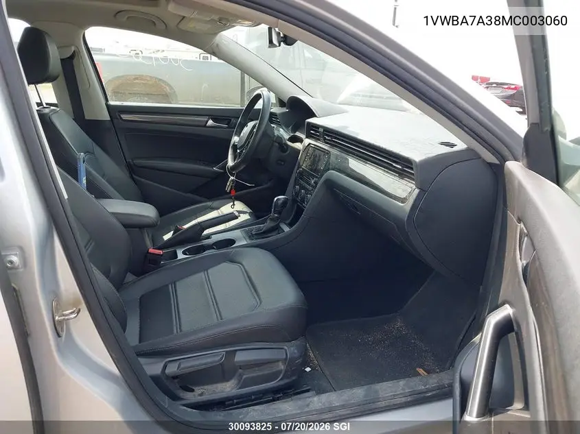 2021 Volkswagen Passat Highline VIN: 1VWBA7A38MC003060 Lot: 30093825