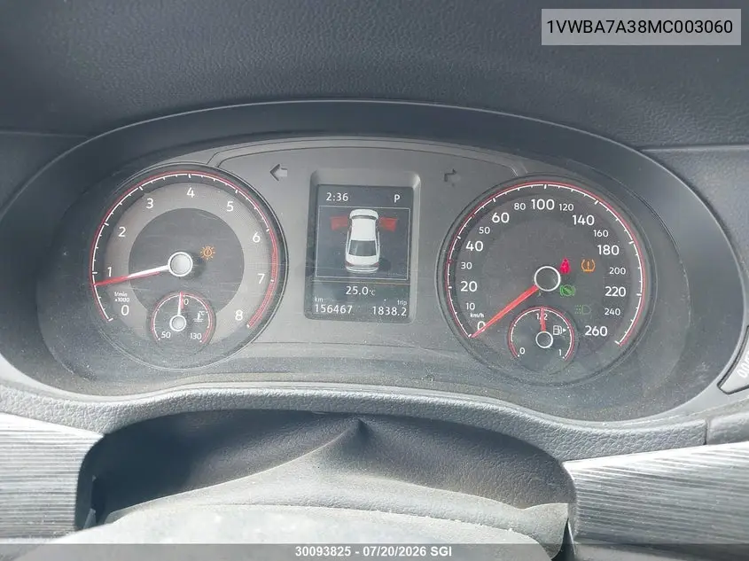 2021 Volkswagen Passat Highline VIN: 1VWBA7A38MC003060 Lot: 30093825