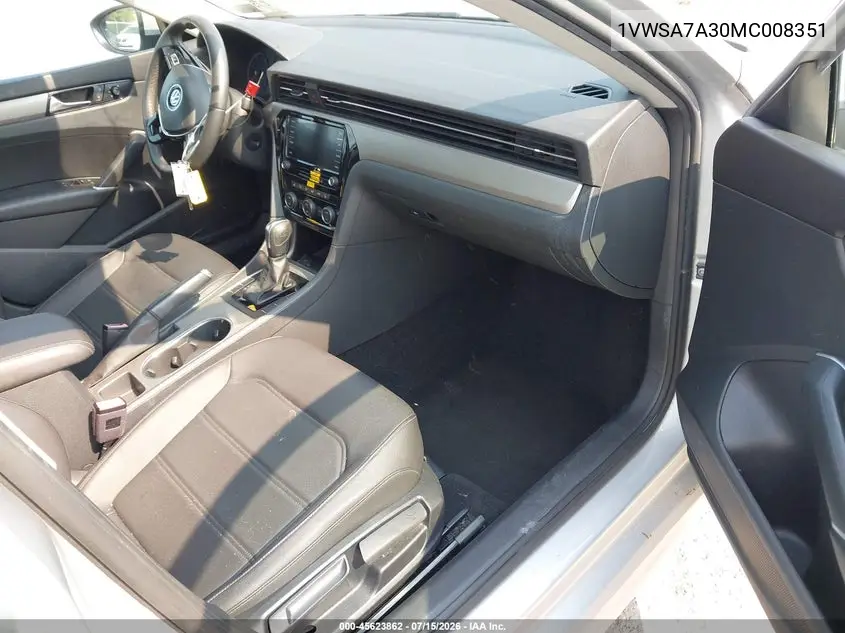 2021 Volkswagen Passat 2.0T Se VIN: 1VWSA7A30MC008351 Lot: 45623862