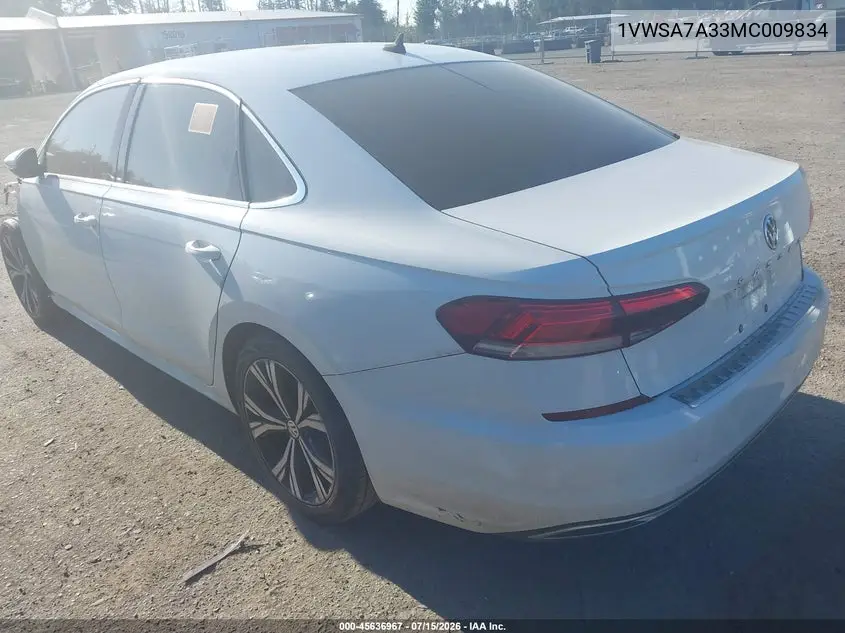 2021 Volkswagen Passat 2.0T Se VIN: 1VWSA7A33MC009834 Lot: 45636967
