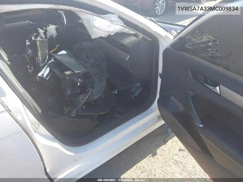 2021 Volkswagen Passat 2.0T Se VIN: 1VWSA7A33MC009834 Lot: 45636967