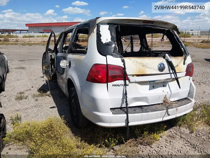 2009 Volkswagen Routan S VIN: 2V8HW44199R543740 Lot: 44758069