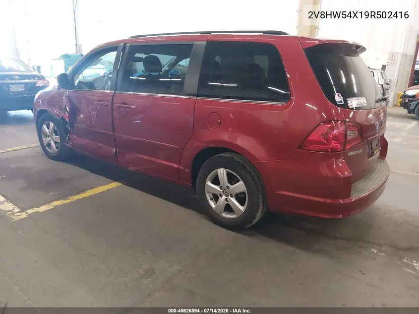 2009 Volkswagen Routan Sel VIN: 2V8HW54X19R502416 Lot: 45626594