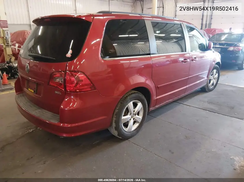 2009 Volkswagen Routan Sel VIN: 2V8HW54X19R502416 Lot: 45626594