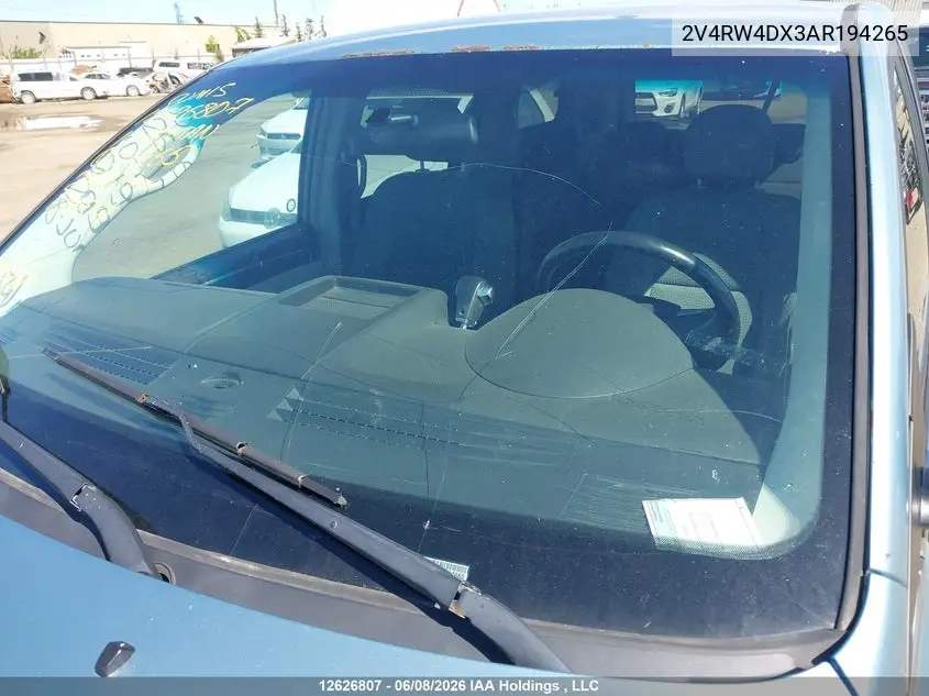 2010 Volkswagen Routan Trendline VIN: 2V4RW4DX3AR194265 Lot: 12626807
