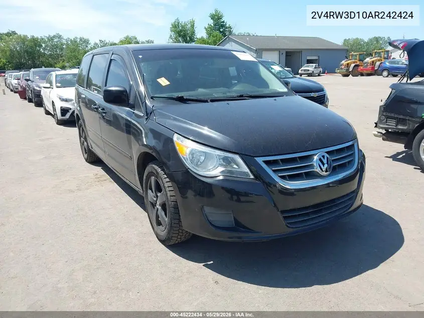 2010 Volkswagen Routan Se VIN: 2V4RW3D10AR242424 Lot: 45222434