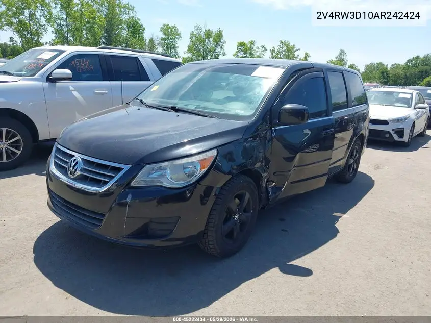 2010 Volkswagen Routan Se VIN: 2V4RW3D10AR242424 Lot: 45222434
