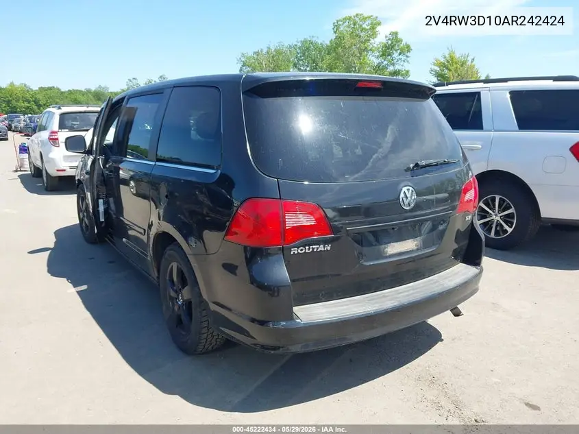 2010 Volkswagen Routan Se VIN: 2V4RW3D10AR242424 Lot: 45222434