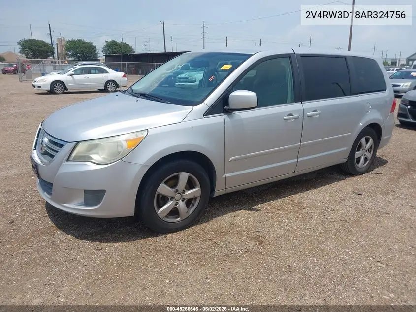 2010 Volkswagen Routan Se VIN: 2V4RW3D18AR324756 Lot: 45266646