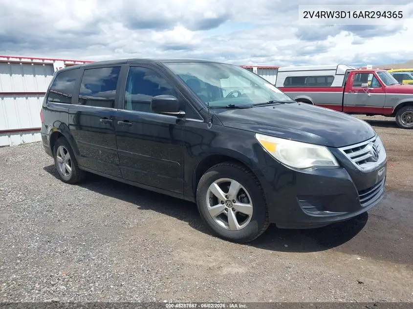 2010 Volkswagen Routan Se VIN: 2V4RW3D16AR294365 Lot: 45287887