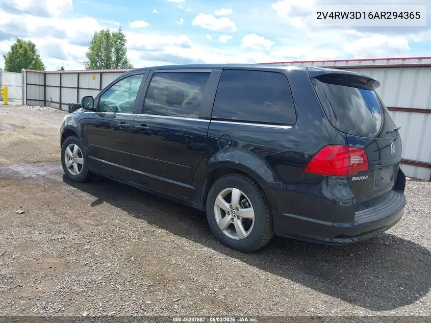 2010 Volkswagen Routan Se VIN: 2V4RW3D16AR294365 Lot: 45287887