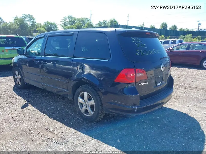 2010 Volkswagen Routan Se VIN: 2V4RW3D17AR295153 Lot: 45469689