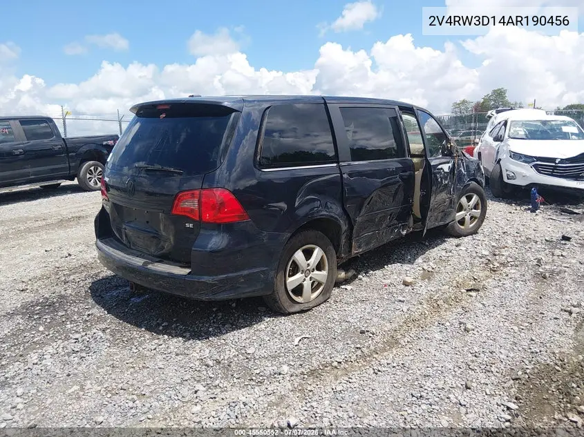 2010 Volkswagen Routan Se VIN: 2V4RW3D14AR190456 Lot: 45550552